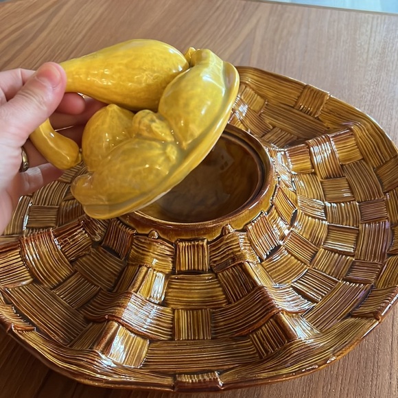 1960s California pottery veggies and dip flatter extra large - Picture 3 of 7